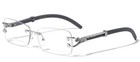 Rectangle Sunglasses Silver Frame Black Lens Driving Fashion Men Hip Hop Buffs