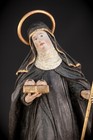 Saint Lucy Of Syracuse 18th Cent Wooden Sculpture   1700s St Lucia Statue 28 5   