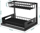    under Sink Organizer     2-tier Adjustable Rack For Kitchen   Bathroom     Slide-ou