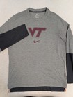Nike Dri Fit On Field Virginia Tech Hokies Long Sleeve Shirt Men   s L Gray Vented