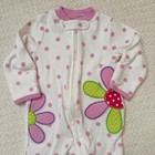 Y2k Nb Polka Dot Flower Zipper Footie Pajamas Newborn