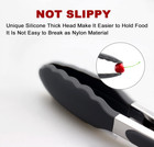2 Pack Black Kitchen Tongs  Premium Silicone Bpa Free Non-stick Stainless Steel