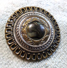 Large Vintage Antique Metal   Celluloid Button Fancy