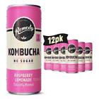 Organic Raspberry Lemonade Kombucha Zero Sugar 5 Cal can Gut-loving Brew 12 Pk