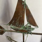40    Large Handcrafted 3dimensional Sailboat Weathervane Copper Patina Finish