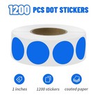 1200 Pcs Blue Dot Stickers 1  Circle Round Colored Coding Labels Dot Stickers   