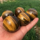 2 2-2 4lb Natural Tiger Eye Stone Quartz Crystal Sphere Spectrum Healing 8-10pcs