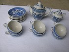 Vtg Blue Willow Child   s Tea Set 16 Piece