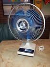Vintage Galaxy By Lasko  Clear Blue Blade 12  3 Speed Oscillating Fan Working 