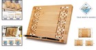Large Adjustable Bamboo Book Stand - Hands-free Cookbook Holder For Easy Reading