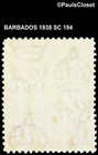 Barbados 1938 Sc 194 Seal Of The Colony 1p Carmine Mnh F vf