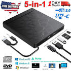 Slim External Usb 3 0 Dvd Cd Rw Writer Drive Burner Reader Player For Laptop Pc