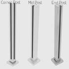 Glass Railing Corner Post Stainless Steel Balustrade For Balcony Deck 35 8inch