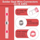 50-1000pcs Heat Shrink Butt Awg22-18 Red Solder Insulated Waterproof Electrical 