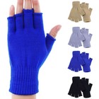 Warm Men Women Thermal Knitted Fingerless Gloves Soft Winter Half Finger Gloves