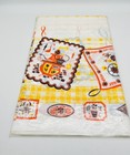 Vintage Plastic Table Cover Cloth Retro 1970 s Weathervane Floral  54  X 72