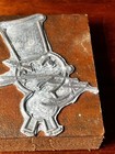 Pizza Chef Cook Metal And Wood Printing Press Letterpress Ad Block Plate Antique