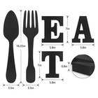 Eat Letter Sign   Fork Spoon Wall Hanging Signlarge Wooden Letters For Kitchen S
