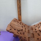 Vintage Hand Carved Wooden Open Book Holder Folding Display- Bible  Cookbook