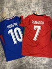 France Kylian Mbapp     Portugal Cristiano Ronaldo Soccer Jersey Lot Size Medium