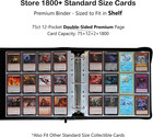 1800-card 12 Pocket Fit Trading Card Binder Metal D-ring With 75 Clear Pages Bla
