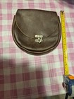 Leather Pouch Bag Brown Locking Belt Loops