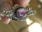 Vintage Amethyst  Sterling Silver Long Flower Ring Size 7