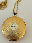 Vintage Avon Somewhere Perfume Holder Art Nouveau Gold Tone Locket Necklace