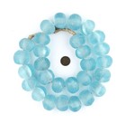 Super Jumbo Clear Marine Recycled Glass Beads 32mm Ghana African Sea Glass Blue