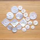 Vintage Antique Mop Carved Shell Pearl Buttons Mix Luminescent White Lot Lg 1 5 