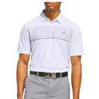 Adidas Men s Stretch Short Sleeve Chest Print Golf Polo Shirt White L - New
