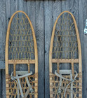 Vintage Wooden Handmade Snowshoes   Long 58   X  Width 10 5  Use Or Decor 