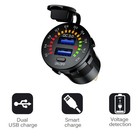 Motorcycle Cell Phone Charger Dual Usb Qc3 0 Fast Charging Power Outlet Adapter