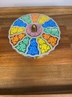 Vintage England Multi Paneled Decorative Colorful Floral Round Tin With Lid