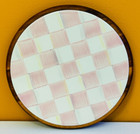 Mackenzie-childs 89279-740 Rosy Check Large Wood Base Trivet  Hand Painted  New 