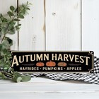 Rustic Autumn Harvest Metal Sign - Wall Decorative 16x4 Inch  P9 