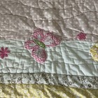 Pottery Barn Kids Crib Quilt Flowers   Butterflies 50 X 34 Euc