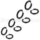 Men Women Polished Stainless Steel Hoop Huggie Earrings Studs Black gold silver