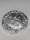 Vintage Gorham Sterling Silver Floral Design Compact Round Hand Mirror Mod 325-0