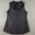 Saucony Runshield Womens Black Hooded Running Windbreaker Vest Medium