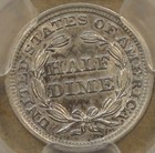 1858 Liberty Seated Half Dime Pcgs Certified Au58