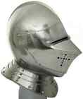 Medieval Larp Knight Close Armor Replica Engraved Warrior Silver Handmade Helmet