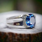 Alexandrite Oval Cut  Gemstone With 14k Solid White Gold Ring For Men s  41