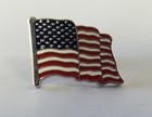 3 - American Flag Lapel Pins Silver Patriotic Usa 