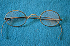 Vintage Antique Civil War Era  Gold Tone Wire Rim Eye Glasses