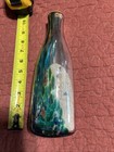 Hand Blown Glass Bottle Vintage 9 5 Tall 3 1 4 Width Has  Shells In It See Pics