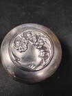Antique Ornate Cut Crystal Vanity Jar W repouss   Sterling Silver Lid Hallmarked 
