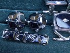 Vintage Mcm Mens Cufflinks Tie Clip Lot 8pc Signed Shields Spiedel Anson Sarah 