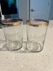 Vintage Leinenkugel Brewing Co Glasses Gold Rimmed Chippewa Falls Wi Set Of 2