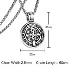 Saint St Benedict Medal Crucifix Cross Exorcism Stainless Steel Necklace Pendant